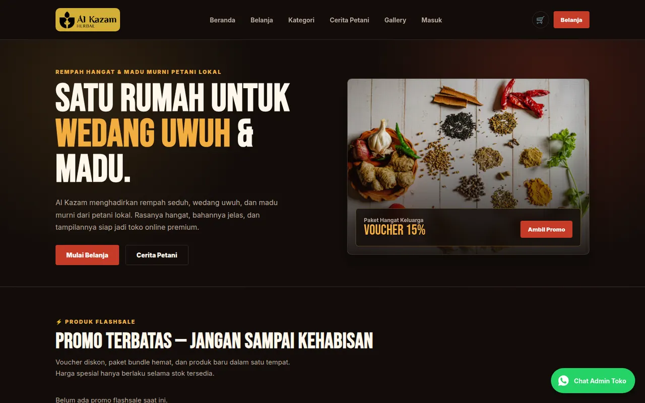 Tampilan Al Kazam Herbal