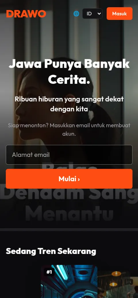 Tampilan mobile Drawo
