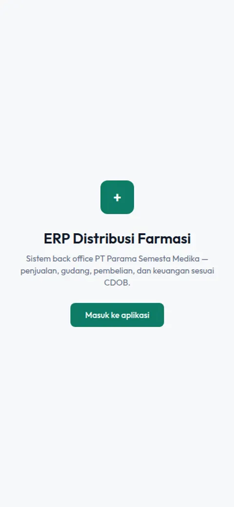Tampilan mobile ERP System