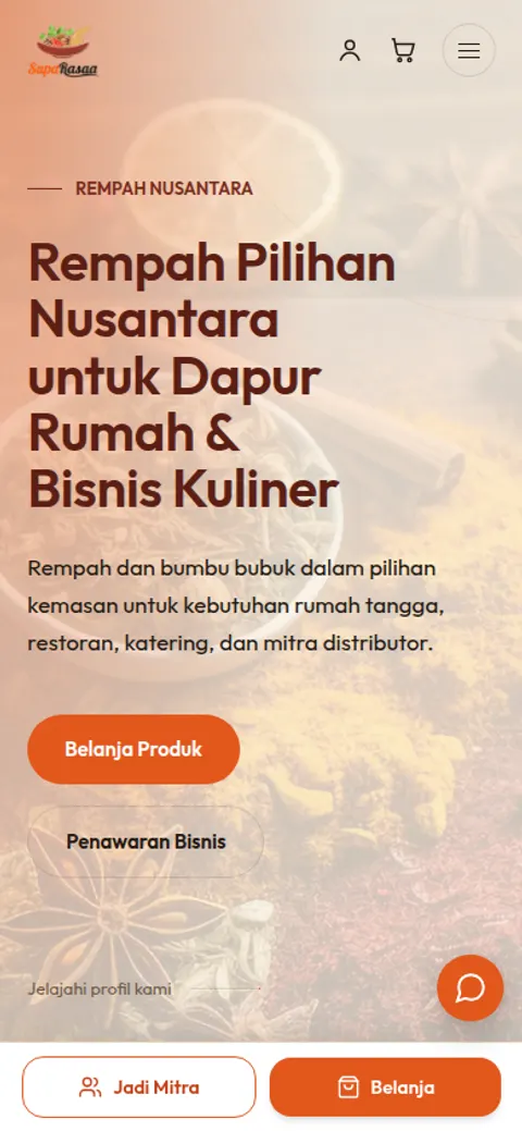 Tampilan mobile Suparasaa