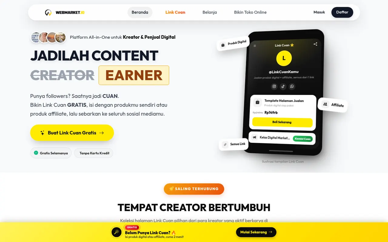 Tampilan Webmarket